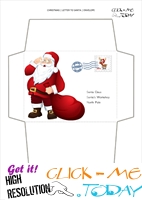 Cute Santa envelope to Santa Claus address template 44